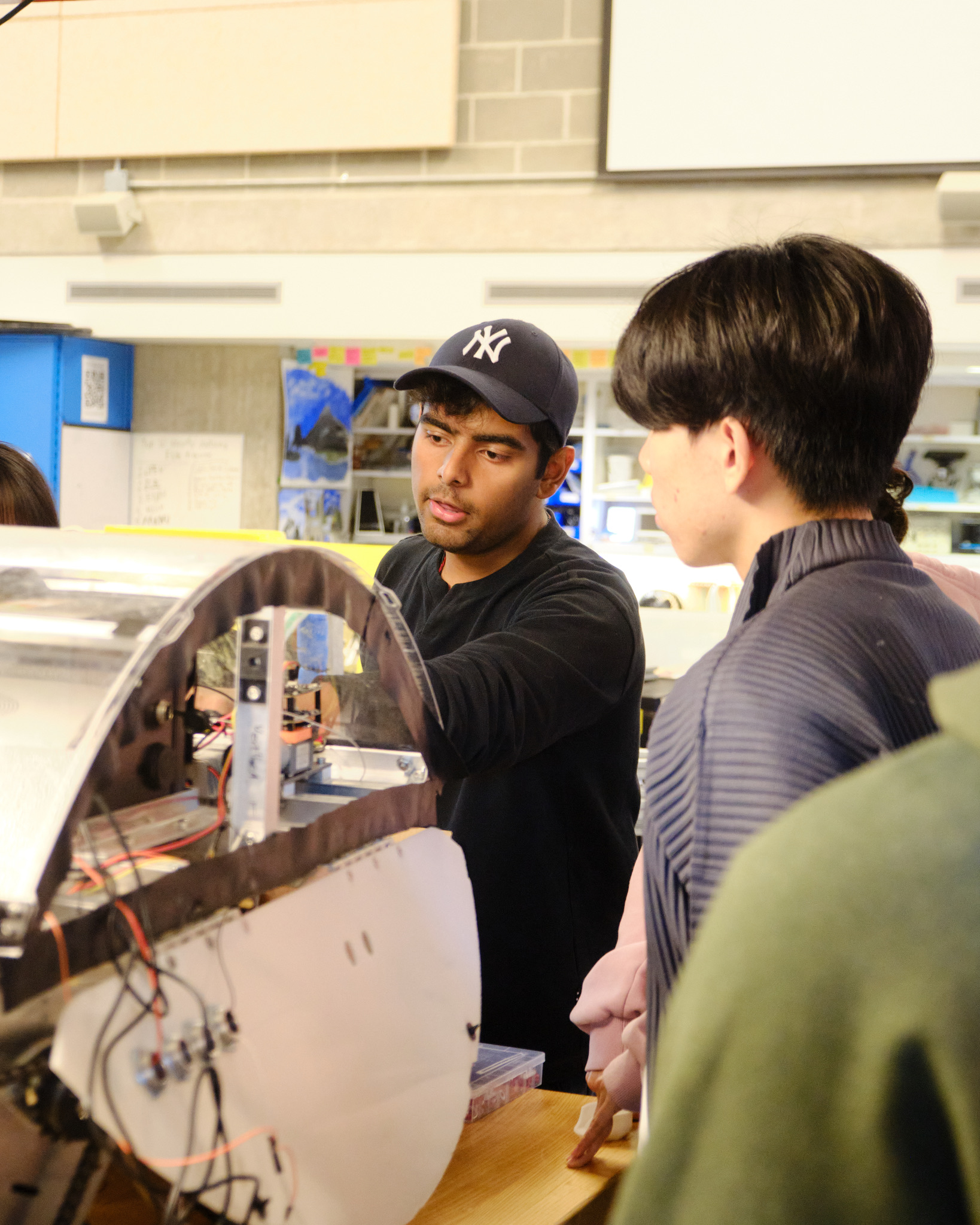 UBC Agrobot students collaborating on a robotics project
