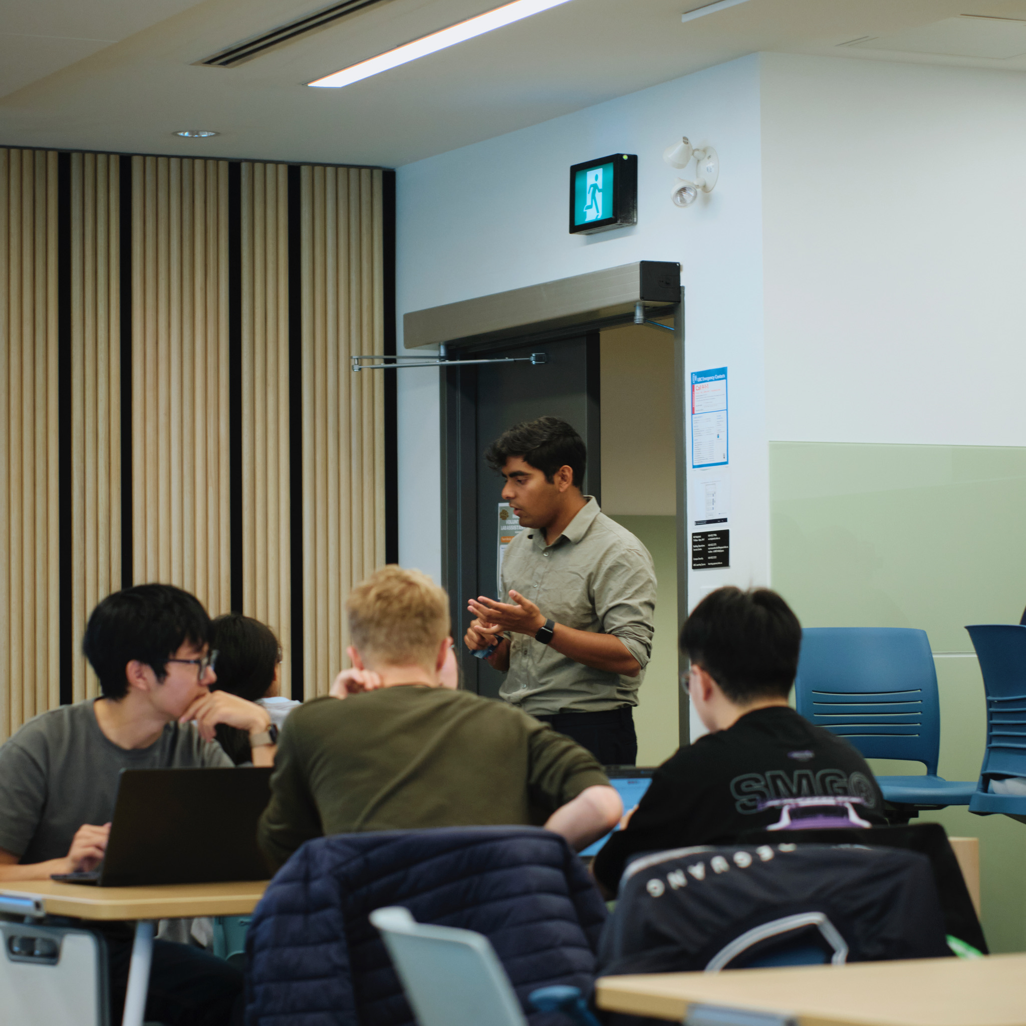 Agrobot team members in a planning meeting
